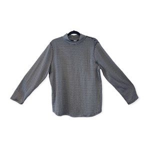 Chico's Black and White Striped Long Sleeve Top